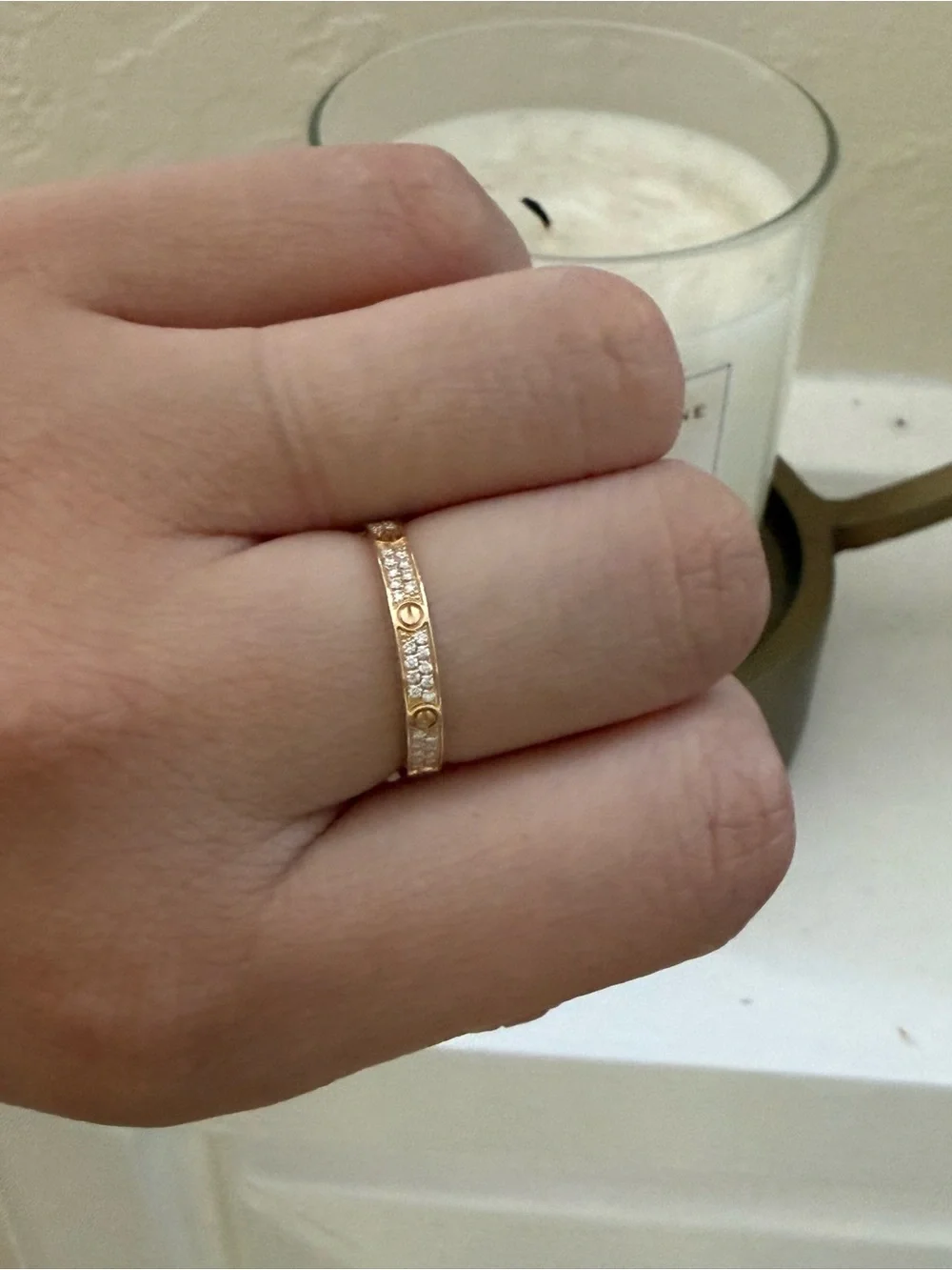 Brand new Cartier Gold Diamond Pavé Love Band